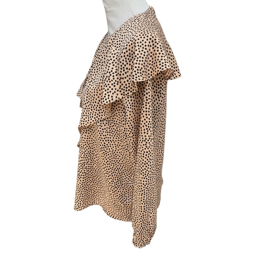 Zara Basic Double Frill Polka Dot Silk Effect Blo… - image 4
